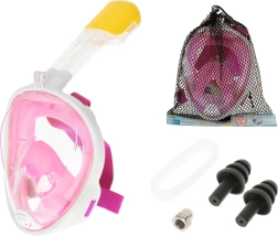 Máscara facial de snorkel plegable completa S/M rosa