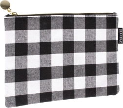 Estuche en blanco y negro tipo bolsa