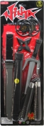 Set ninja para niños con espada, daga, nunchakus y estrellas