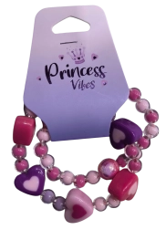 PINK set de pulseras de cuentas con corazones, 2 uds