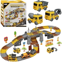 WOOPIE Pista eléctrica de construcción (174 piezas)