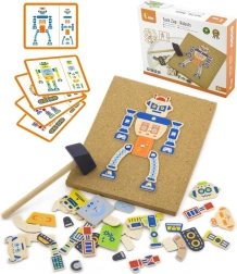 Banco de clavijas de corcho de madera robots 45 piezas VIGA Montessori