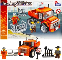 Set de construcción de servicio de remolque – vehículo de trabajo naranja con figuras