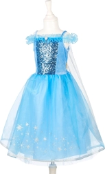 Disfraz infantil de reina de hielo 5–7 años (110–122 cm)