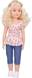 Muñeca que camina con vestido de flores de 70 cm