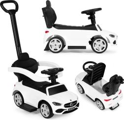 Correpasillos con varilla de empuje MERCEDES C‑Class con volante interactivo – Blanco