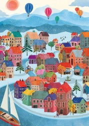 Puzzle Pueblo en invierno 500 piezas