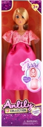 Muñeca embarazada con vestido rosa 30 cm