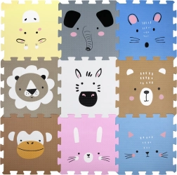Humbi alfombra de espuma – rompecabezas educativo con animalitos 120 × 120 cm, 9 piezas