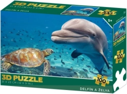 Puzzle 3D – delfín y tortuga (100 piezas)