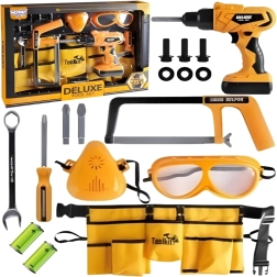 Woopie set de herramientas para pequeño manitas con gafas, destornillador a pilas y cinturón, 16 piezas