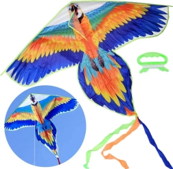 Cometa ligera y colorida con forma de guacamayo