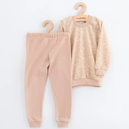 Pijama infantil de algodón NEW BABY beige con dino