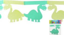 Guirnalda de papel verde con dinosaurios 3 m