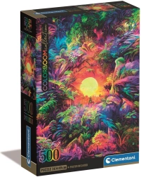 Puzzle 500 Compact – resplandor psicodélico en la jungla