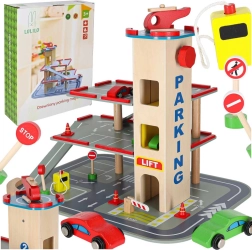 Aparcamiento de madera LULILO Benino – garaje multinivel con ascensor