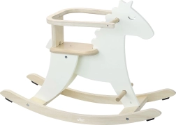 Vilac Caballo balancín de madera con respaldo blanco