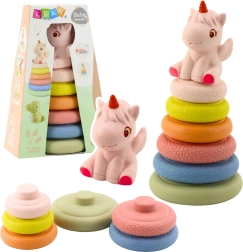 Pirámide apilable sensorial suave unicornio eco