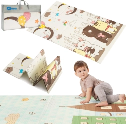 Alfombra plegable de espuma de doble cara HUMBI 120 × 180 cm – ciudad, noche, animalitos