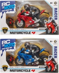 Motocicleta deportiva teledirigida con figura de piloto y cargador - 1 pieza