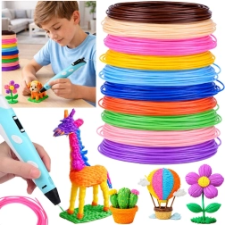 Juego de filamentos PCL para bolígrafo 3D, 10 colores, 50 m