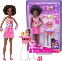 Barbie Niñera Skipper con bebé y trona