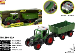 Tractor con remolque con efectos de luz y sonido