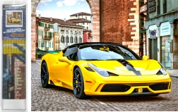 Pintura de diamantes coche deportivo amarillo 30 × 40 cm