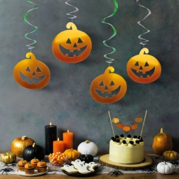 Juego de decoraciones colgantes de Halloween con calabazas y fantasmas, 12 unidades