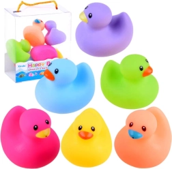 Patitos de goma de colores para el baño, set de 6 uds