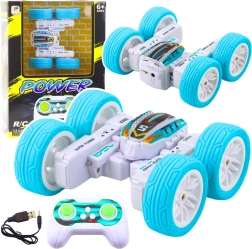 Coche RC acrobático 360° 1:32 – azul, de doble cara