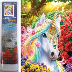 Pintura con diamantes – Unicornio decorado 30 × 40 cm