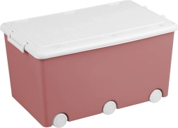 Caja multiusos para juguetes con ruedas rosa TEGA