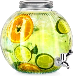 Dispensador de bebidas de vidrio con grifo 5,5 l