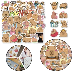 Set de pegatinas Capibara material PET 6 hojas 120 uds