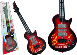 Guitarra eléctrica con luces de colores Roja