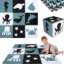 Gran alfombra de espuma para jugar XXL 180 × 180 cm – animales marinos HUMBI