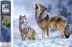 Pintura de diamantes Llamada del lobo 30x40 cm