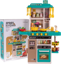 Cocina infantil interactiva con vapor, luces y sonidos, 50 piezas – Azul