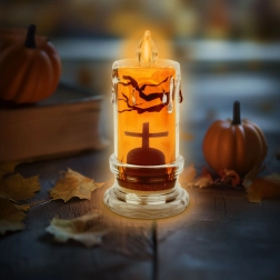 Vela LED de Halloween con motivo de lápida - 1 unidad