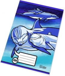 Cuaderno escolar A5 liso de 20 hojas delfines