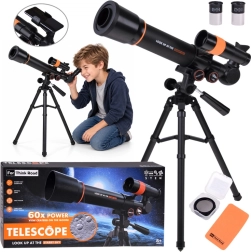 Telescopio astronómico infantil con trípode metálico