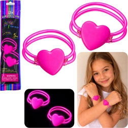 Pulseras luminosas dobles corazón neon glow stick – set