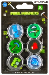 Imanes pixelados de Minecraft, set de 6 uds.