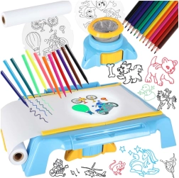 Proyector infantil con mesa de dibujo – azul