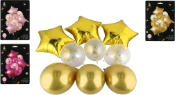 Set de globos de fiesta con estrellas en color rosa pastel - 9 unidades