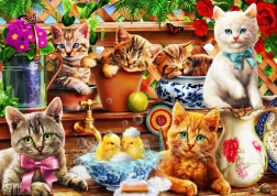 Puzzle Bluebird Gatitos en el granero 104 piezas