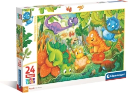 Puzzle Clementoni: oasis feliz de dinosaurios, maxi 24 piezas