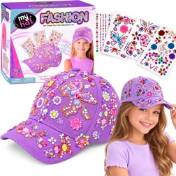 Kit DIY para decorar una gorra con visera – lavanda + pegatinas de diamantes - 1 unidad