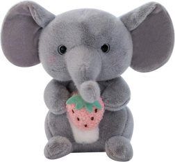 Elefante de peluche con fresa gris 23 cm